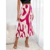 imageVerdusa Womens High Waist Graphic Print A Line Pleated Long SkirtRed White