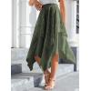 imageVerdusa Womens Lace Overlay Elastic Waist Asymmetrical High Low A Line Long SkirtArmy Green