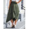 imageVerdusa Womens Lace Overlay Elastic Waist Asymmetrical High Low A Line Long SkirtArmy Green
