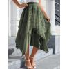 imageVerdusa Womens Lace Overlay Elastic Waist Asymmetrical High Low A Line Long SkirtArmy Green