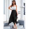 imageVerdusa Womens Lace Overlay Elastic Waist Asymmetrical High Low A Line Long SkirtBlack