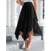 imageVerdusa Womens Lace Overlay Elastic Waist Asymmetrical High Low A Line Long SkirtBlack