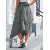 imageVerdusa Womens Lace Overlay Elastic Waist Asymmetrical High Low A Line Long SkirtCadet Blue