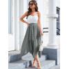 imageVerdusa Womens Lace Overlay Elastic Waist Asymmetrical High Low A Line Long SkirtCadet Blue