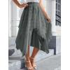 imageVerdusa Womens Lace Overlay Elastic Waist Asymmetrical High Low A Line Long SkirtCadet Blue