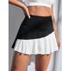 imageVerdusa Womens Pleated Mini Skirts Uniform High Waisted A Line Skorts Preppy Colorblock SkirtBlack and White
