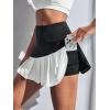 imageVerdusa Womens Pleated Mini Skirts Uniform High Waisted A Line Skorts Preppy Colorblock SkirtBlack and White
