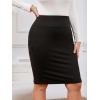 imageVerdusa Womens Plus Size Knee Length High Waist Bodycon Business Pencil SkirtBlack