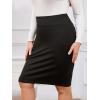 imageVerdusa Womens Plus Size Knee Length High Waist Bodycon Business Pencil SkirtBlack