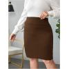 imageVerdusa Womens Plus Size Knee Length High Waist Bodycon Business Pencil SkirtChocolate Brown