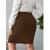 imageVerdusa Womens Plus Size Knee Length High Waist Bodycon Business Pencil SkirtChocolate Brown
