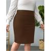 imageVerdusa Womens Plus Size Knee Length High Waist Bodycon Business Pencil SkirtChocolate Brown