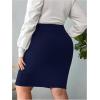 imageVerdusa Womens Plus Size Knee Length High Waist Bodycon Business Pencil SkirtDark Blue