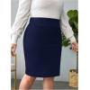 imageVerdusa Womens Plus Size Knee Length High Waist Bodycon Business Pencil SkirtDark Blue