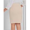 imageVerdusa Womens Plus Size Knee Length High Waist Bodycon Business Pencil SkirtKhaki
