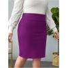 imageVerdusa Womens Plus Size Knee Length High Waist Bodycon Business Pencil SkirtPurple