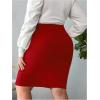 imageVerdusa Womens Plus Size Knee Length High Waist Bodycon Business Pencil SkirtRed