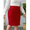 imageVerdusa Womens Plus Size Knee Length High Waist Bodycon Business Pencil SkirtRed
