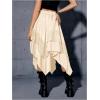 imageVerdusa Womens Renaissance Flowy Fairy Skirt Y2k Contrast Lace Layered Asymmetrical Midi SkirtsApricot