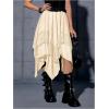 imageVerdusa Womens Renaissance Flowy Fairy Skirt Y2k Contrast Lace Layered Asymmetrical Midi SkirtsApricot