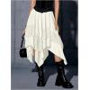 imageVerdusa Womens Renaissance Flowy Fairy Skirt Y2k Contrast Lace Layered Asymmetrical Midi SkirtsBeige