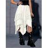 imageVerdusa Womens Renaissance Flowy Fairy Skirt Y2k Contrast Lace Layered Asymmetrical Midi SkirtsBeige