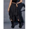 imageVerdusa Womens Renaissance Flowy Fairy Skirt Y2k Contrast Lace Layered Asymmetrical Midi SkirtsBlack