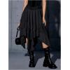 imageVerdusa Womens Renaissance Flowy Fairy Skirt Y2k Contrast Lace Layered Asymmetrical Midi SkirtsBlack