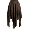 imageVerdusa Womens Renaissance Flowy Fairy Skirt Y2k Contrast Lace Layered Asymmetrical Midi SkirtsBrown