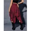 imageVerdusa Womens Renaissance Flowy Fairy Skirt Y2k Contrast Lace Layered Asymmetrical Midi SkirtsBurgundy