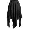 imageVerdusa Womens Renaissance Flowy Fairy Skirt Y2k Contrast Lace Layered Asymmetrical Midi SkirtsDark Black