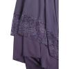 imageVerdusa Womens Renaissance Flowy Fairy Skirt Y2k Contrast Lace Layered Asymmetrical Midi SkirtsDark Purple