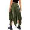 imageVerdusa Womens Renaissance Flowy Fairy Skirt Y2k Contrast Lace Layered Asymmetrical Midi SkirtsGreen