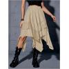 imageVerdusa Womens Renaissance Flowy Fairy Skirt Y2k Contrast Lace Layered Asymmetrical Midi SkirtsKhaki