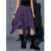 imageVerdusa Womens Renaissance Flowy Fairy Skirt Y2k Contrast Lace Layered Asymmetrical Midi SkirtsLight Purple
