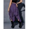 imageVerdusa Womens Renaissance Flowy Fairy Skirt Y2k Contrast Lace Layered Asymmetrical Midi SkirtsLight Purple