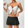imageVerdusa Womens Ruffle Layered Mini Skirts Y2K Flared Flowy Short SkirtBlack