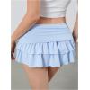 imageVerdusa Womens Ruffle Layered Mini Skirts Y2K Flared Flowy Short SkirtLight Blue