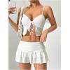 imageVerdusa Womens Ruffle Layered Mini Skirts Y2K Flared Flowy Short SkirtWhite
