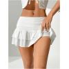 imageVerdusa Womens Ruffle Layered Mini Skirts Y2K Flared Flowy Short SkirtWhite
