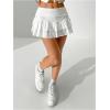 imageVerdusa Womens Ruffle Layered Mini Skirts Y2K Flared Flowy Short SkirtWhite