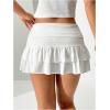 imageVerdusa Womens Ruffle Layered Mini Skirts Y2K Flared Flowy Short SkirtWhite