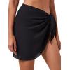 imageVerdusa Womens Tassel Hem Asymmetrical Swimwear Wrap Cover Up SkirtPlain Black