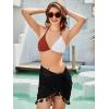 imageVerdusa Womens Tassel Hem Asymmetrical Swimwear Wrap Cover Up SkirtSolid Black