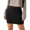 imageVerdusa Womens Basic High Waisted Pencil Bodycon Short SkirtBlack