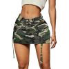 imageVerdusa Womens Casual Street Low Waist Tape Denim Cargo Mini Skirt with Flap PocketArmy Green Camo