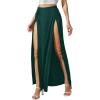imageVerdusa Womens Elastic Waist High Split Wrap Flowy Long Maxi SkirtGreen