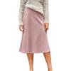 imageVerdusa Womens Elegant High Waist Satin A Line Flared Midi SkirtPink
