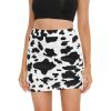imageVerdusa Womens Elegant Ruched High Waist Bodycon Wrap Mini SkirtCow Print