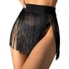 imageVerdusa Womens Fringe Trim High Waisted Mini Skirts Cover UpBlack